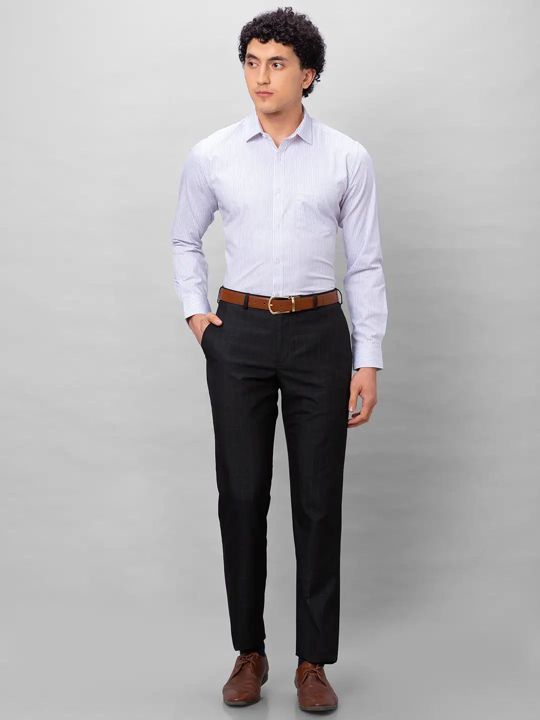 Park Avenue Men Blue Checks Slim Fit Cotton Shirts