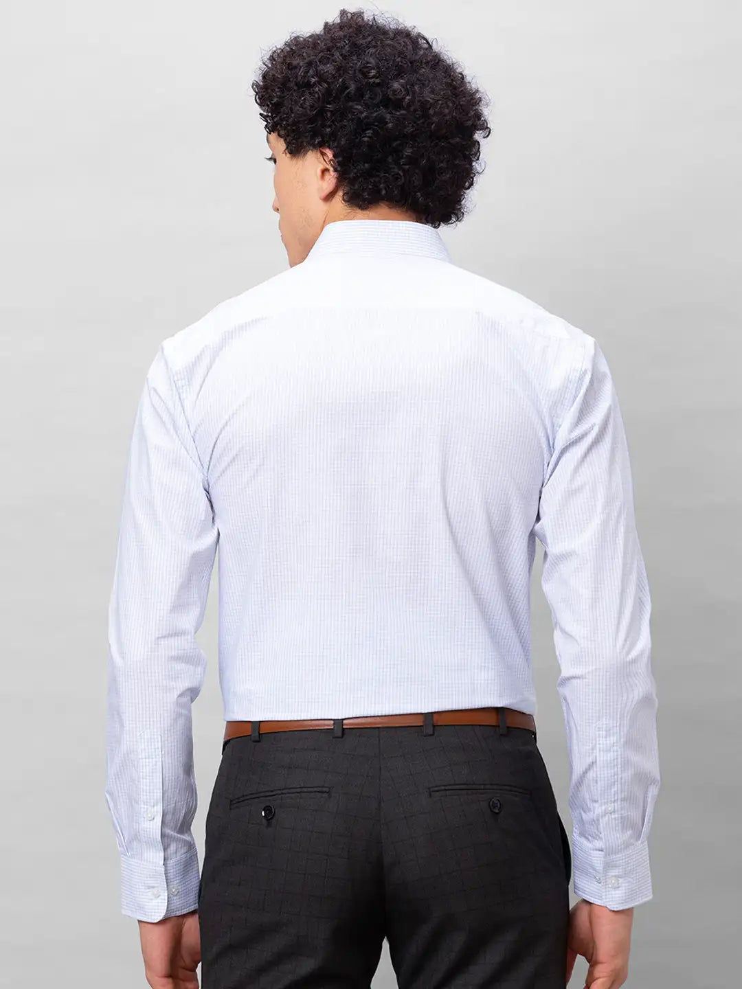 Park Avenue Men Blue Stripe Slim Fit Cotton Shirts