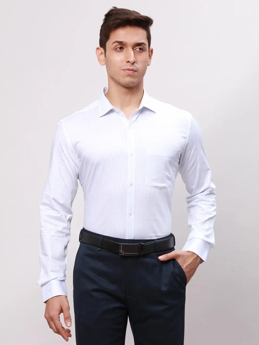 Park Avenue Men Blue Slim Fit Checks Cotton Shirts