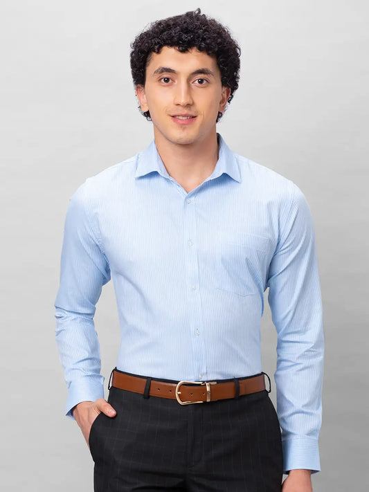 Park Avenue Men Blue Checks Slim Fit Cotton Shirts