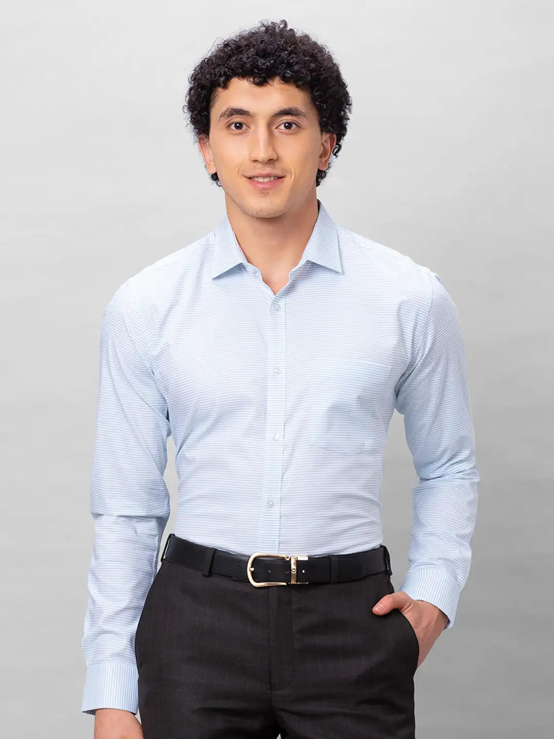 Park Avenue Men Blue Checks Slim Fit Cotton Shirts