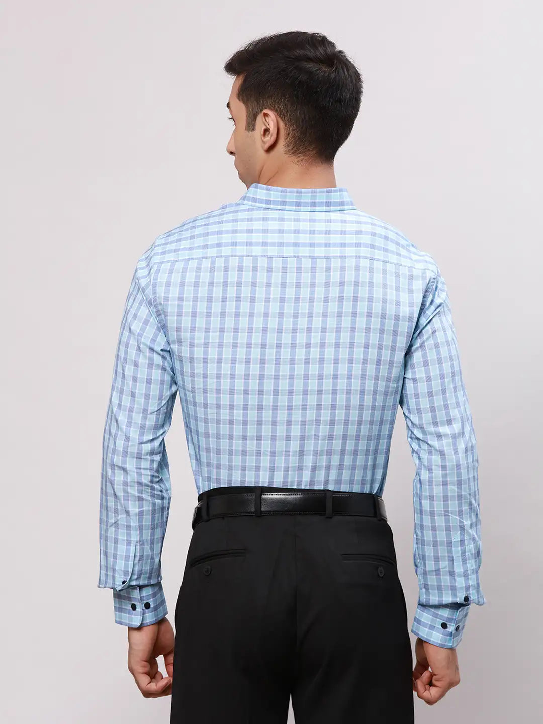 Park Avenue Men Blue Slim Fit Stripe Cotton Shirts