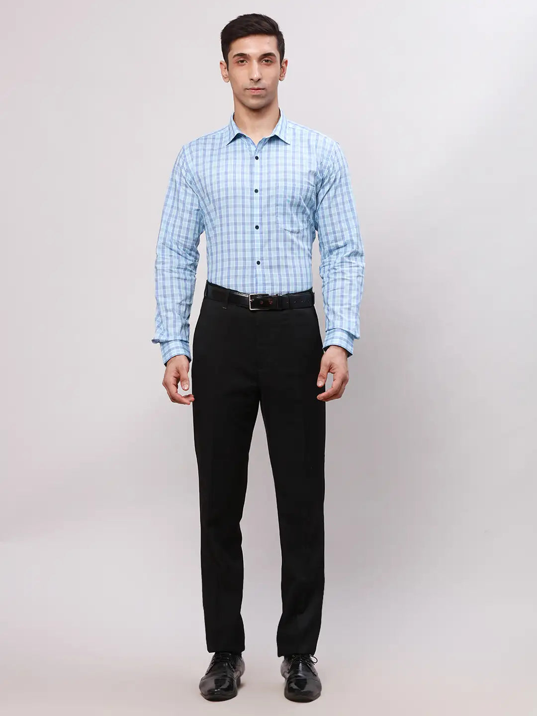 Park Avenue Men Blue Slim Fit Stripe Cotton Shirts