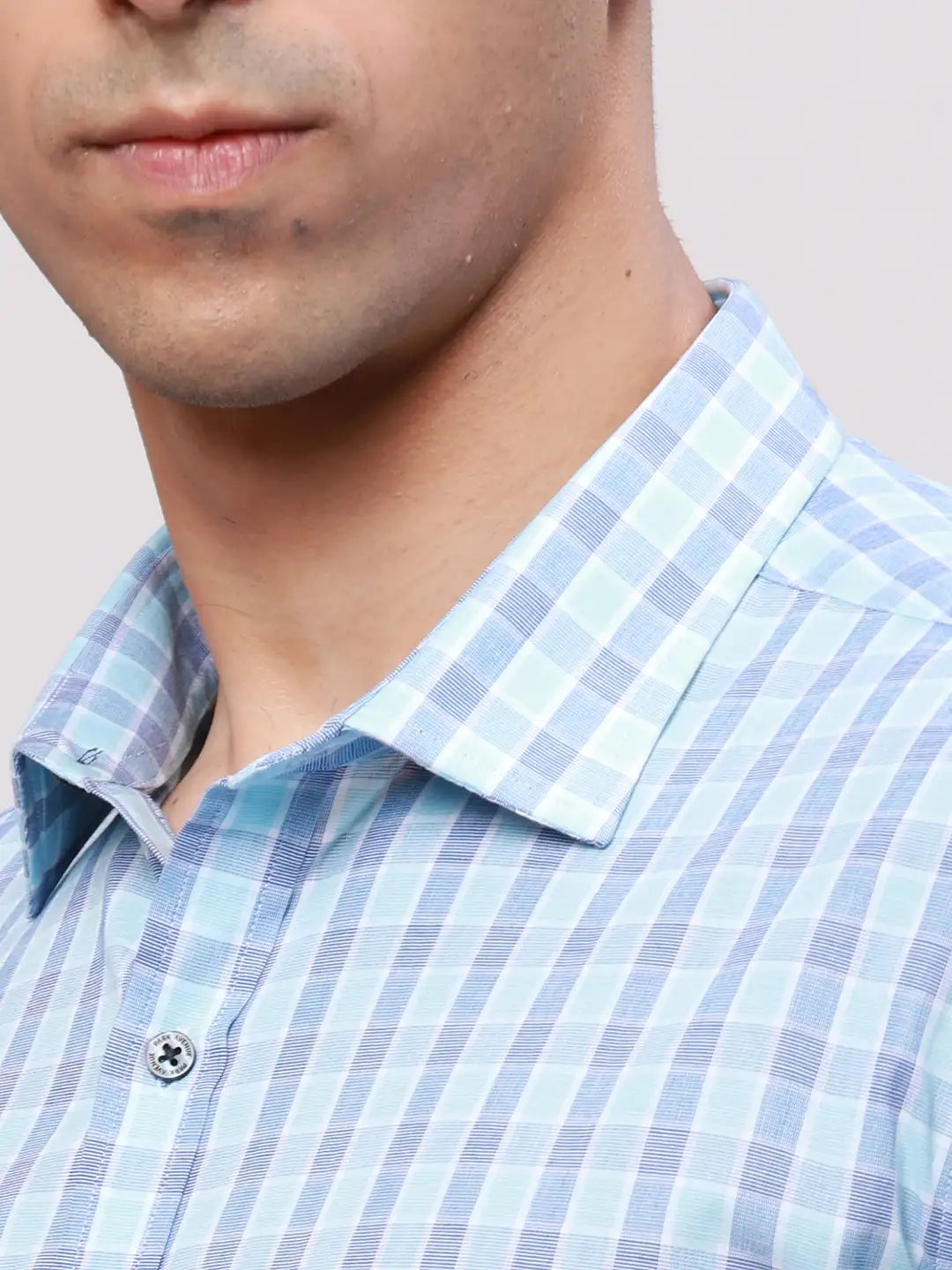 Park Avenue Men Blue Slim Fit Stripe Cotton Shirts