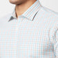 Park Avenue Men Blue Checks Slim Fit Cotton Shirt