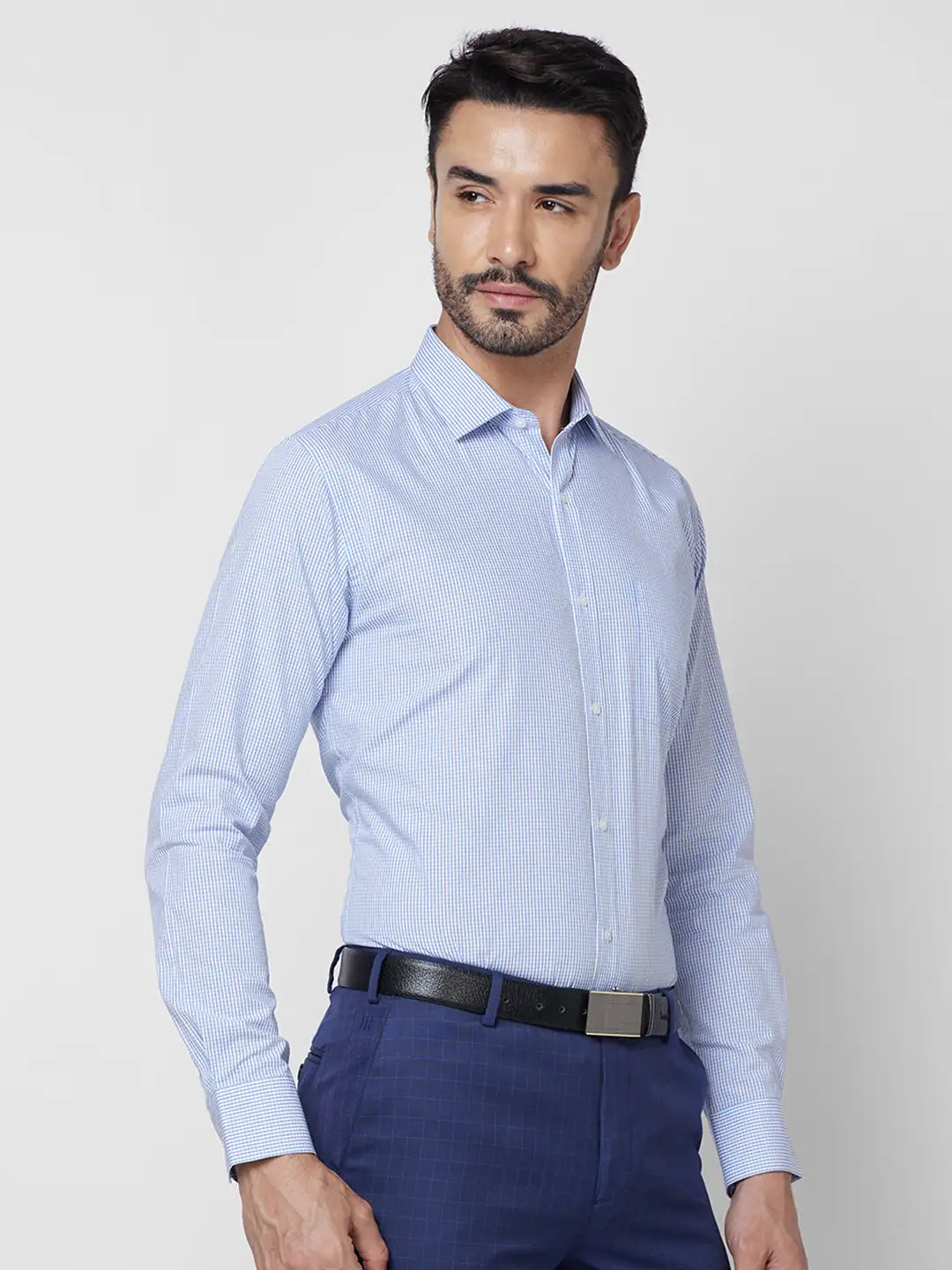 Park Avenue Men Maroon Checks Slim Fit Cotton Shirt