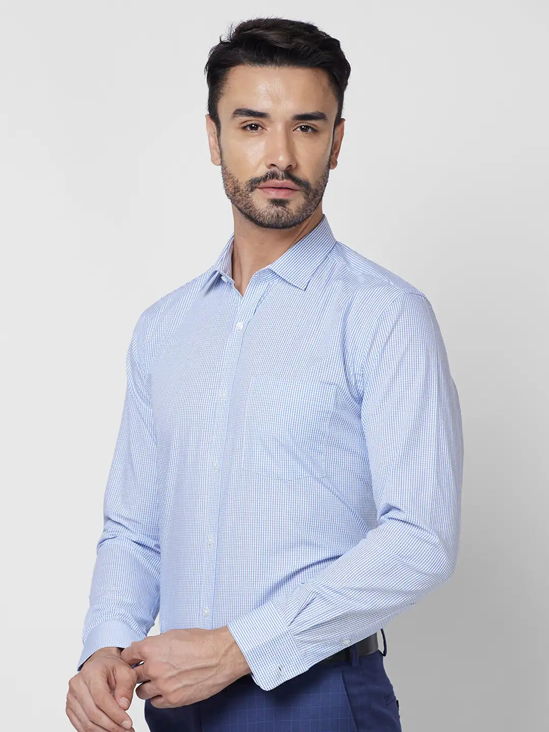 Park Avenue Men Maroon Checks Slim Fit Cotton Shirt