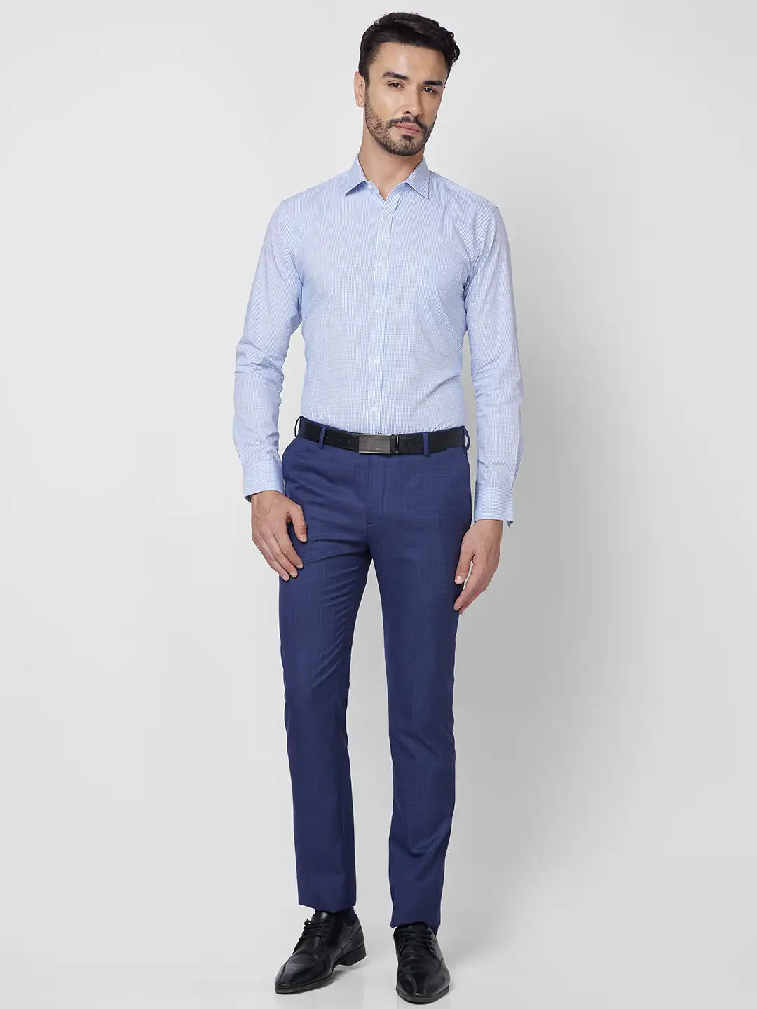 Park Avenue Men Maroon Checks Slim Fit Cotton Shirt