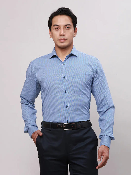 Park Avenue Men Blue Slim Fit Stripe Cotton Shirts