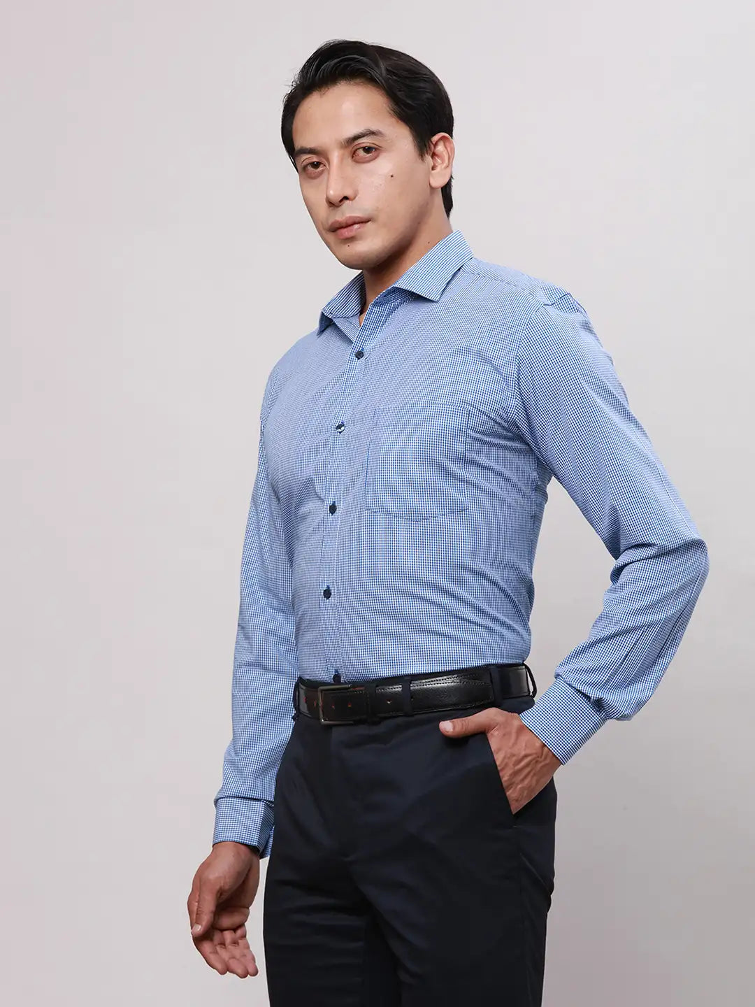 Park Avenue Men Blue Slim Fit Stripe Cotton Shirts
