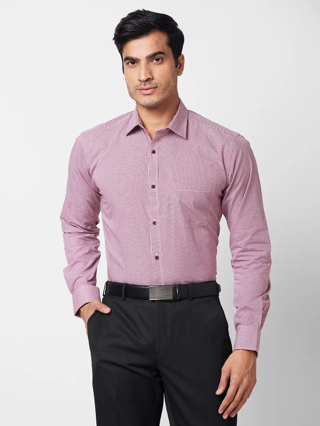 Park Avenue Men Blue Stripe Slim Fit Cotton Shirt