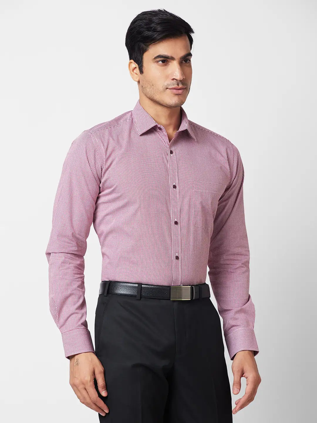 Park Avenue Men Blue Stripe Slim Fit Cotton Shirt