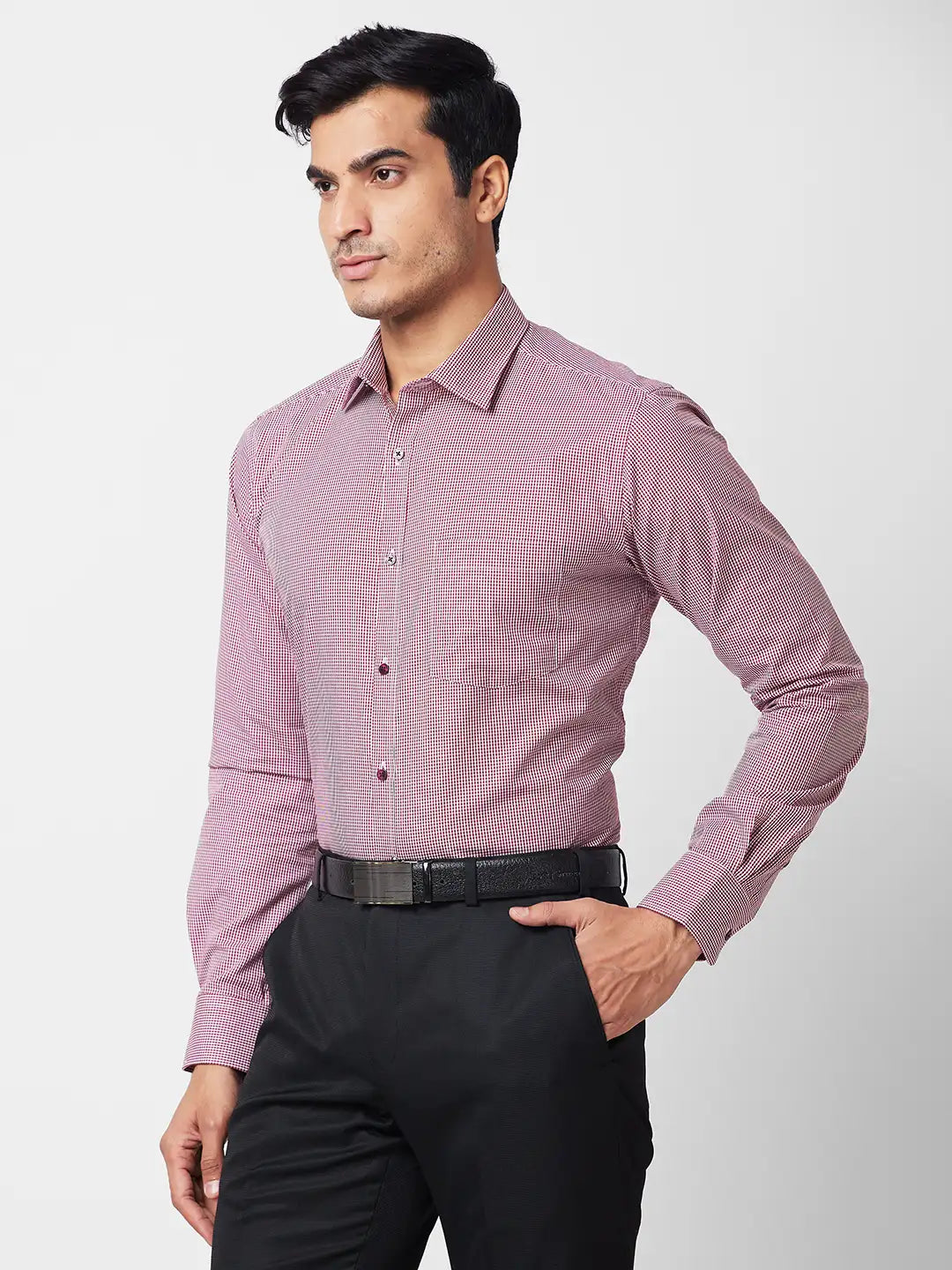 Park Avenue Men Blue Stripe Slim Fit Cotton Shirt