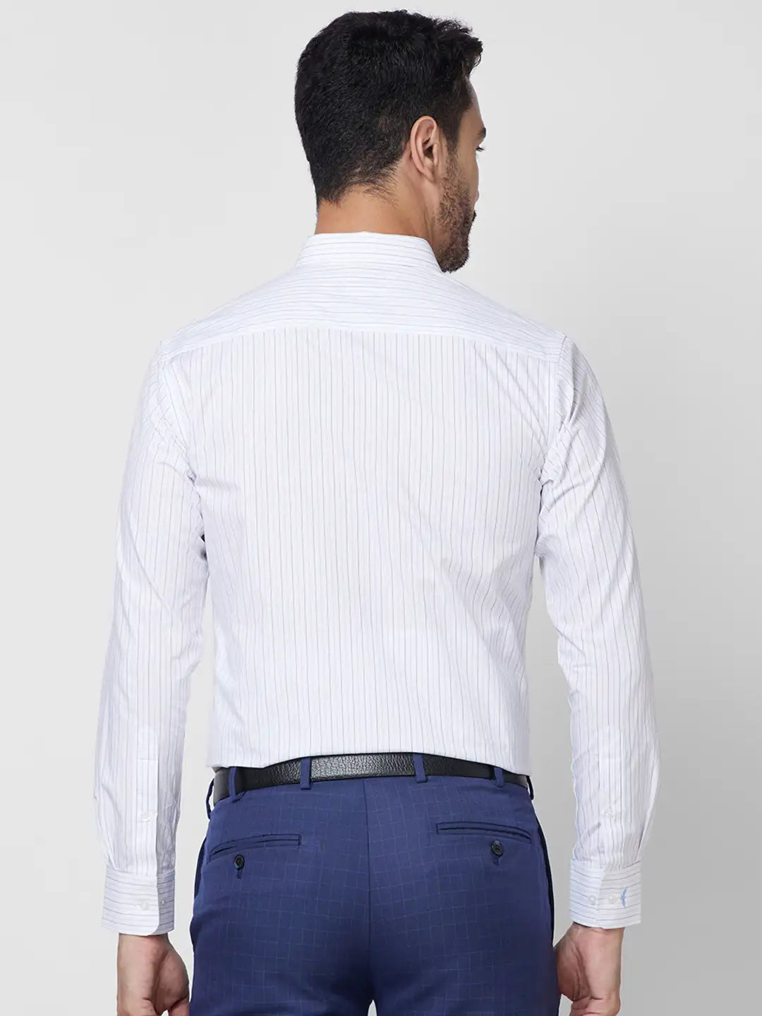 Park Avenue Men Blue Structure Slim Fit Cotton Shirt