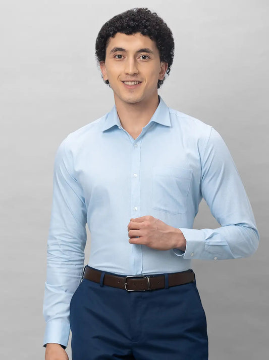 Park Avenue Men Red Structure Slim Fit Polyester Blend Shirts