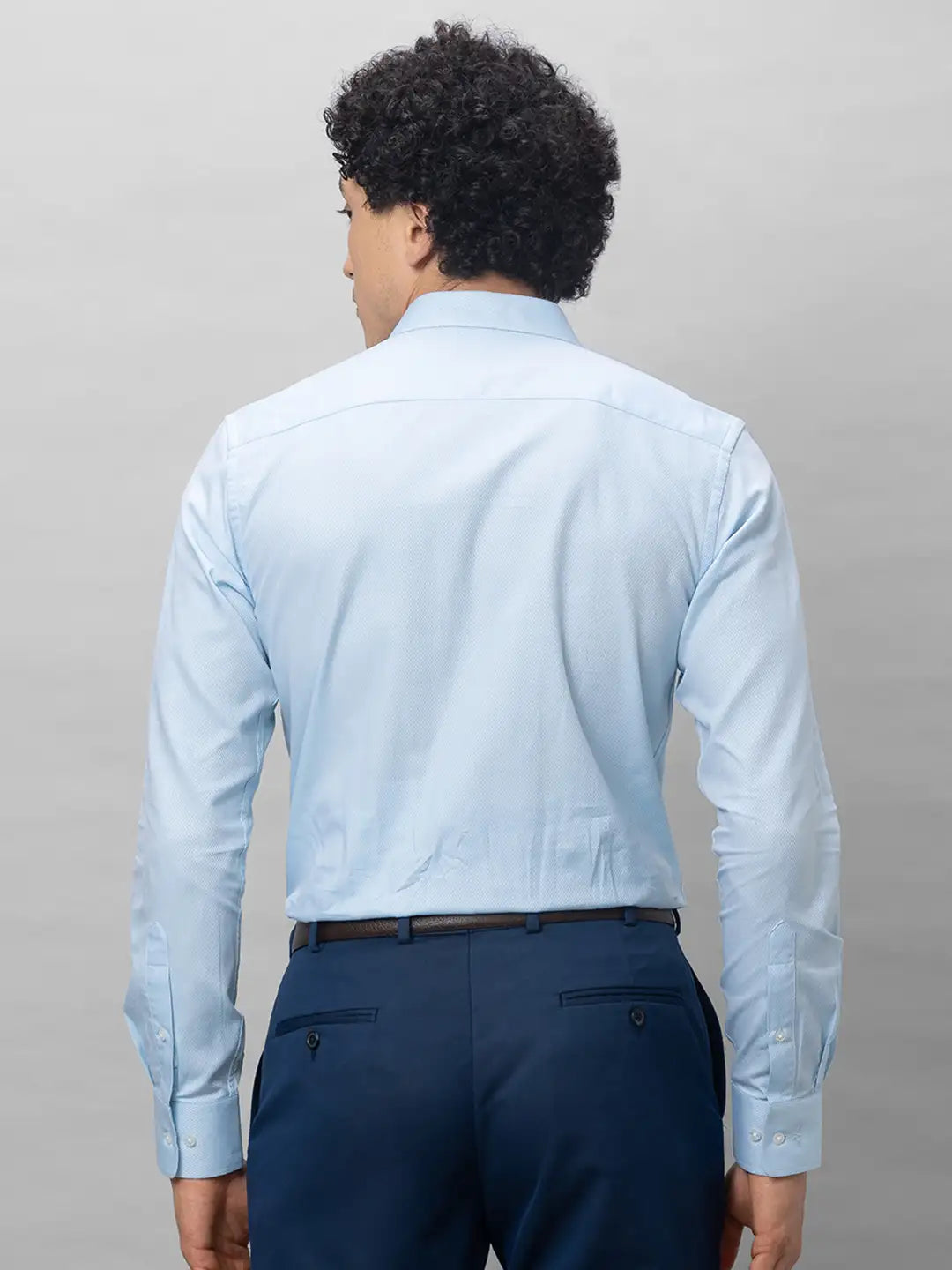 Park Avenue Men Red Structure Slim Fit Polyester Blend Shirts