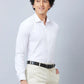 Park Avenue Men Blue Structure Slim Fit Cotton Blend Cutaway Collar Shirt