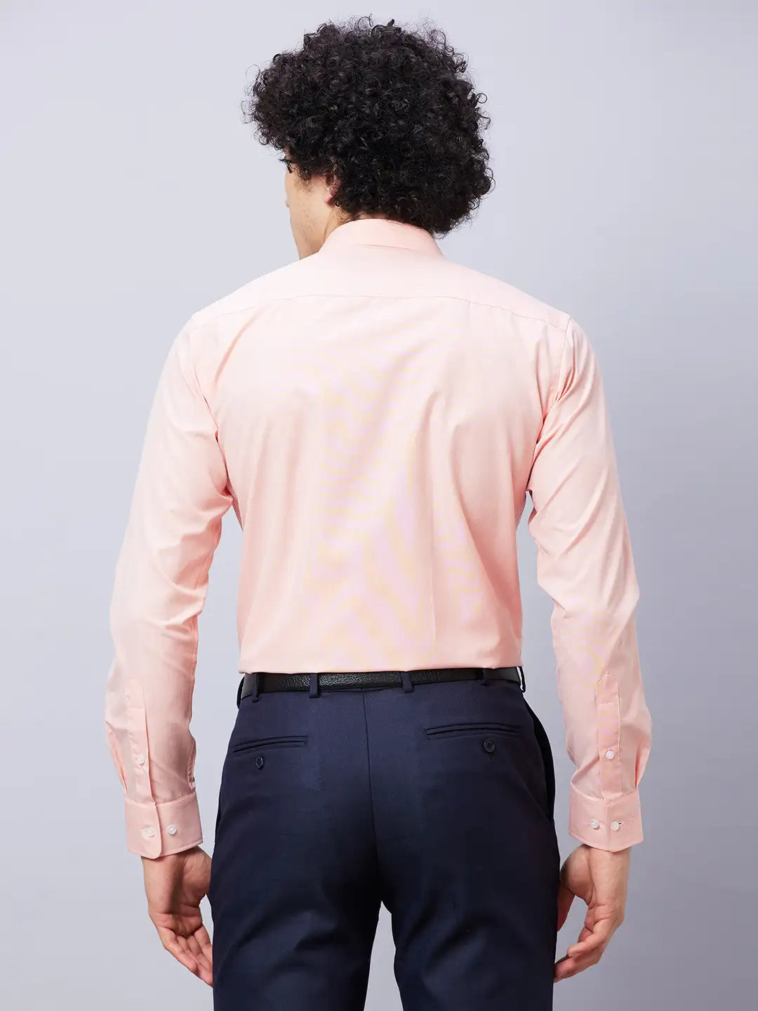 Park Avenue Men Blue Fil-A-Fil Slim Fit Polyester Blend Cutaway Collar Shirt