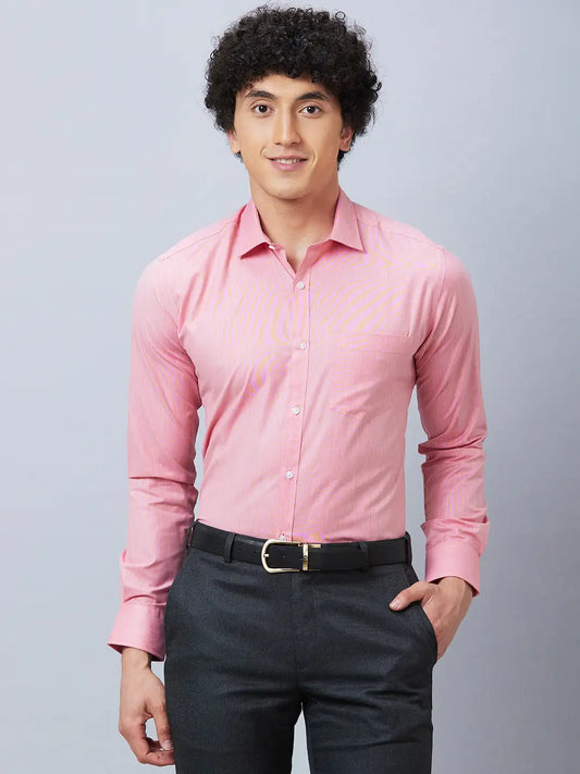 Park Avenue Men Yellow Print Slim Fit Cotton Blend Shirts