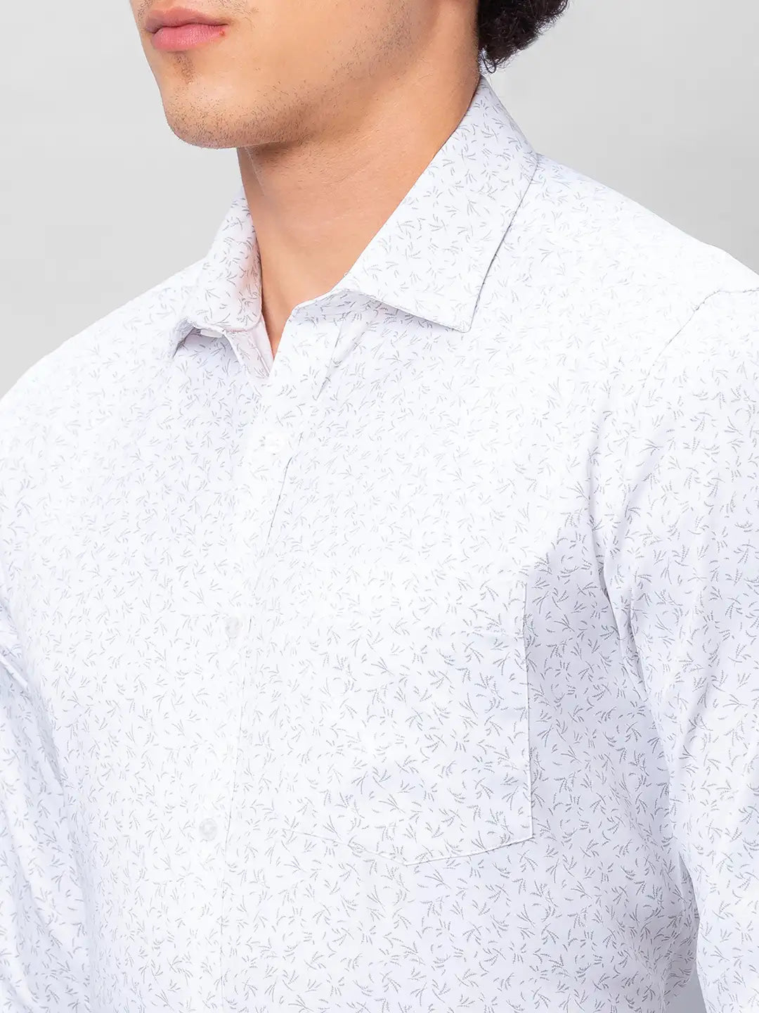 Park Avenue Men Green Structure Slim Fit Cotton Blend Shirts