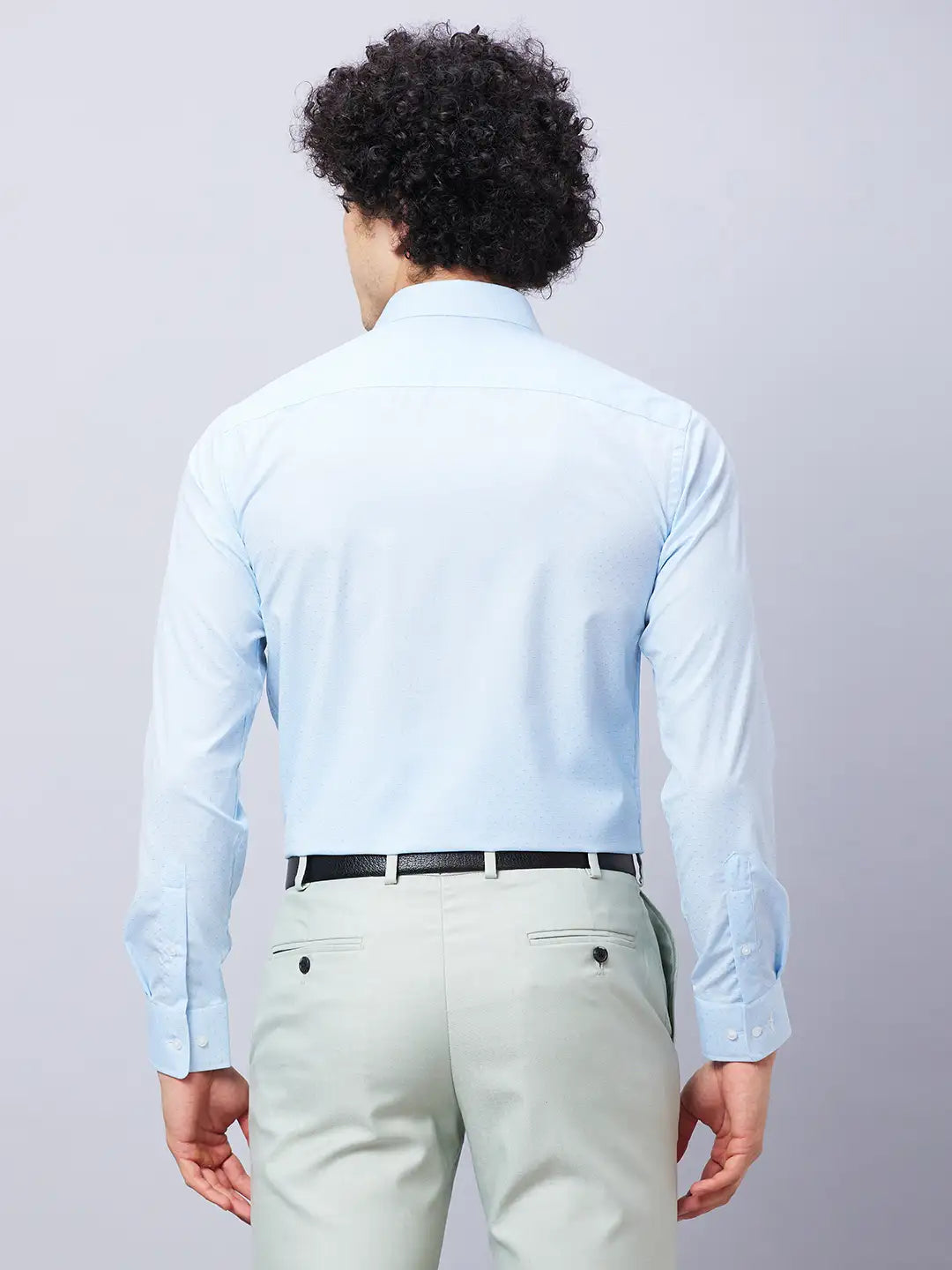 Park Avenue Men Blue Structure Slim Fit Cotton Blend Shirts