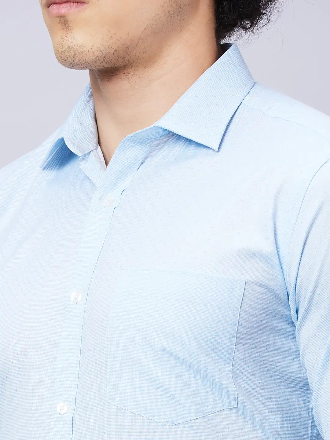 Park Avenue Men Blue Structure Slim Fit Cotton Blend Shirts