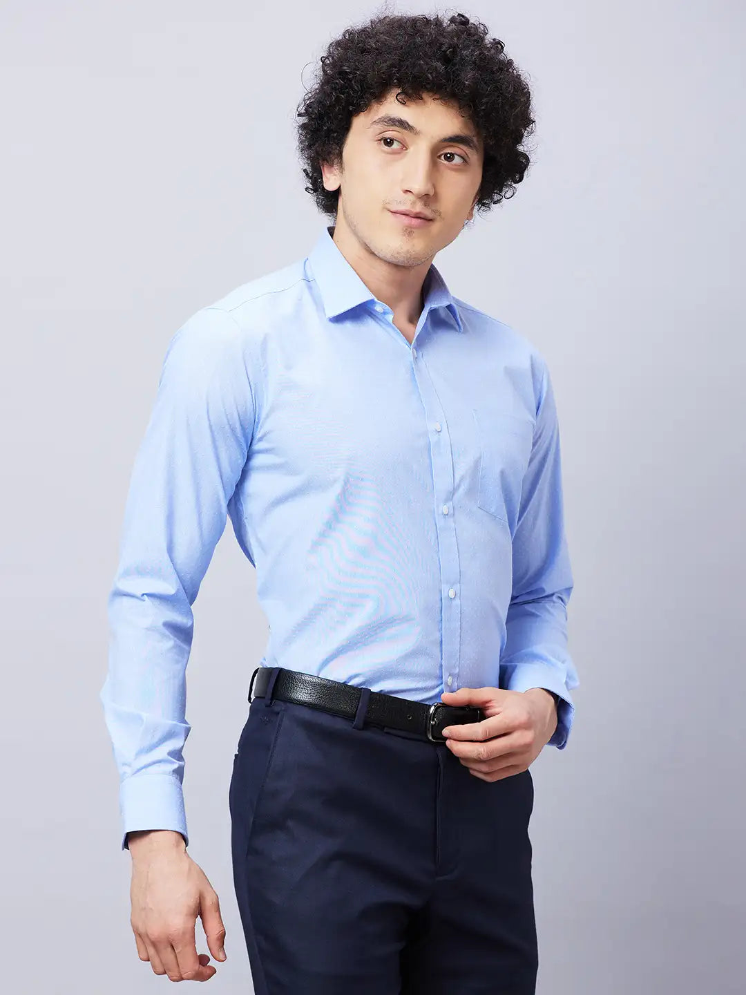 Park Avenue Men Green Structure Slim Fit Cotton Blend Shirts