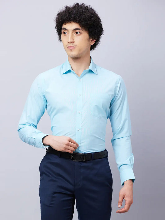 Park Avenue Men Violet Structure Slim Fit Cotton Blend Shirts