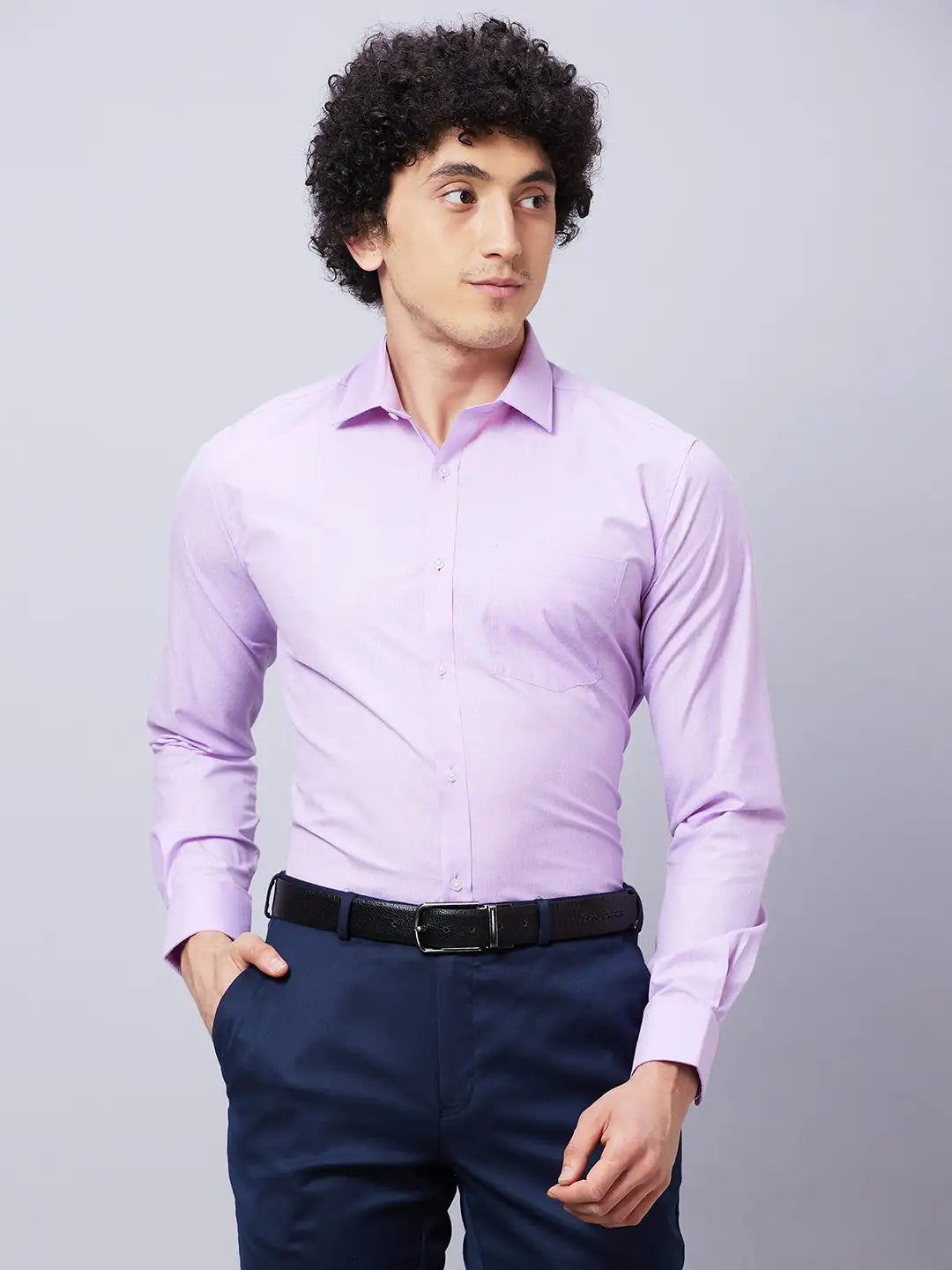 Park Avenue Men Fawn Checks Slim Fit Polyester Blend Shirts