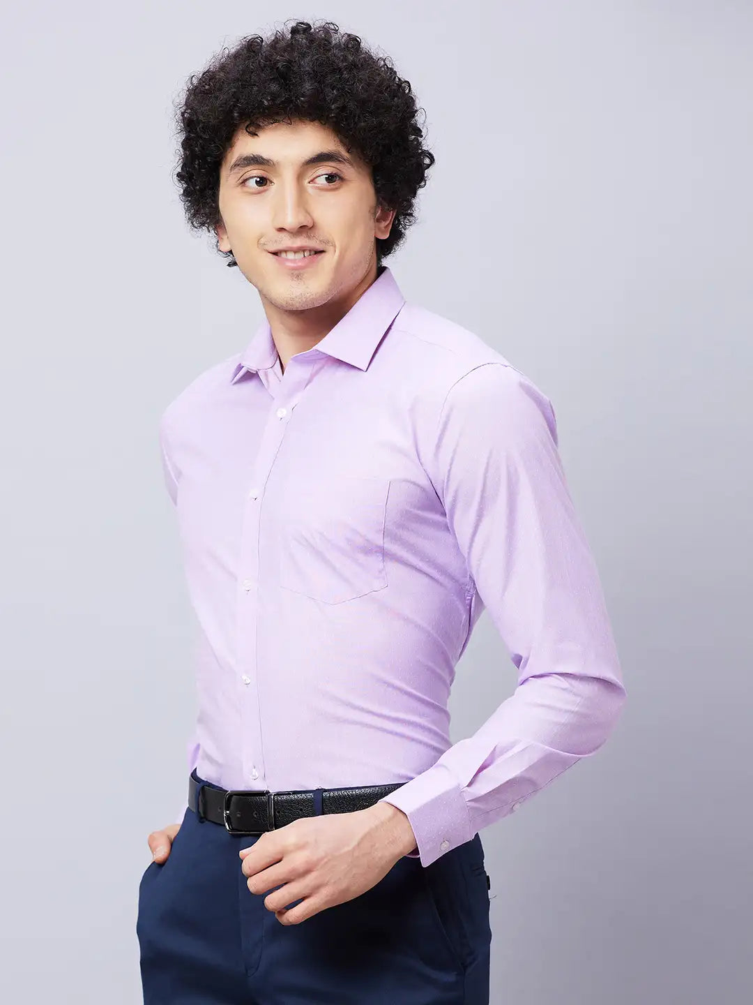 Park Avenue Men Fawn Checks Slim Fit Polyester Blend Shirts