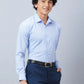 Park Avenue Men Blue Structure Slim Fit Polyester Blend Cutaway Collar Shirt