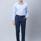 Park Avenue Men Blue Structure Slim Fit Polyester Blend Cutaway Collar Shirt