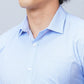 Park Avenue Men Blue Structure Slim Fit Polyester Blend Cutaway Collar Shirt