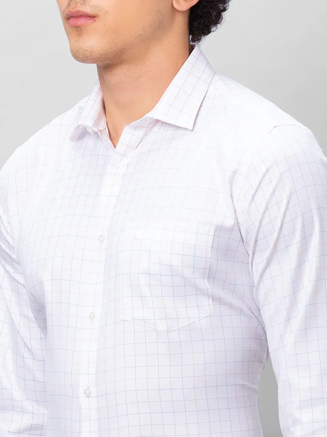 Park Avenue Men Red Checks Slim Fit Polyester Blend Shirts