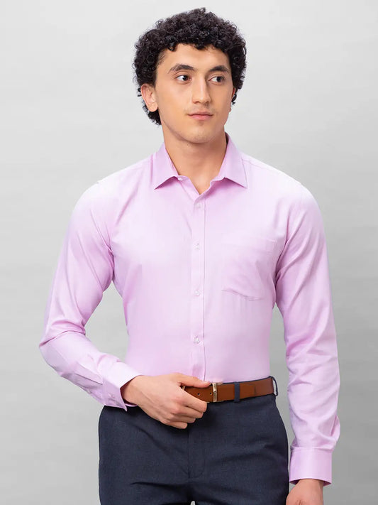 Park Avenue Men Grey Solid Slim Fit Cotton Blend Shirts