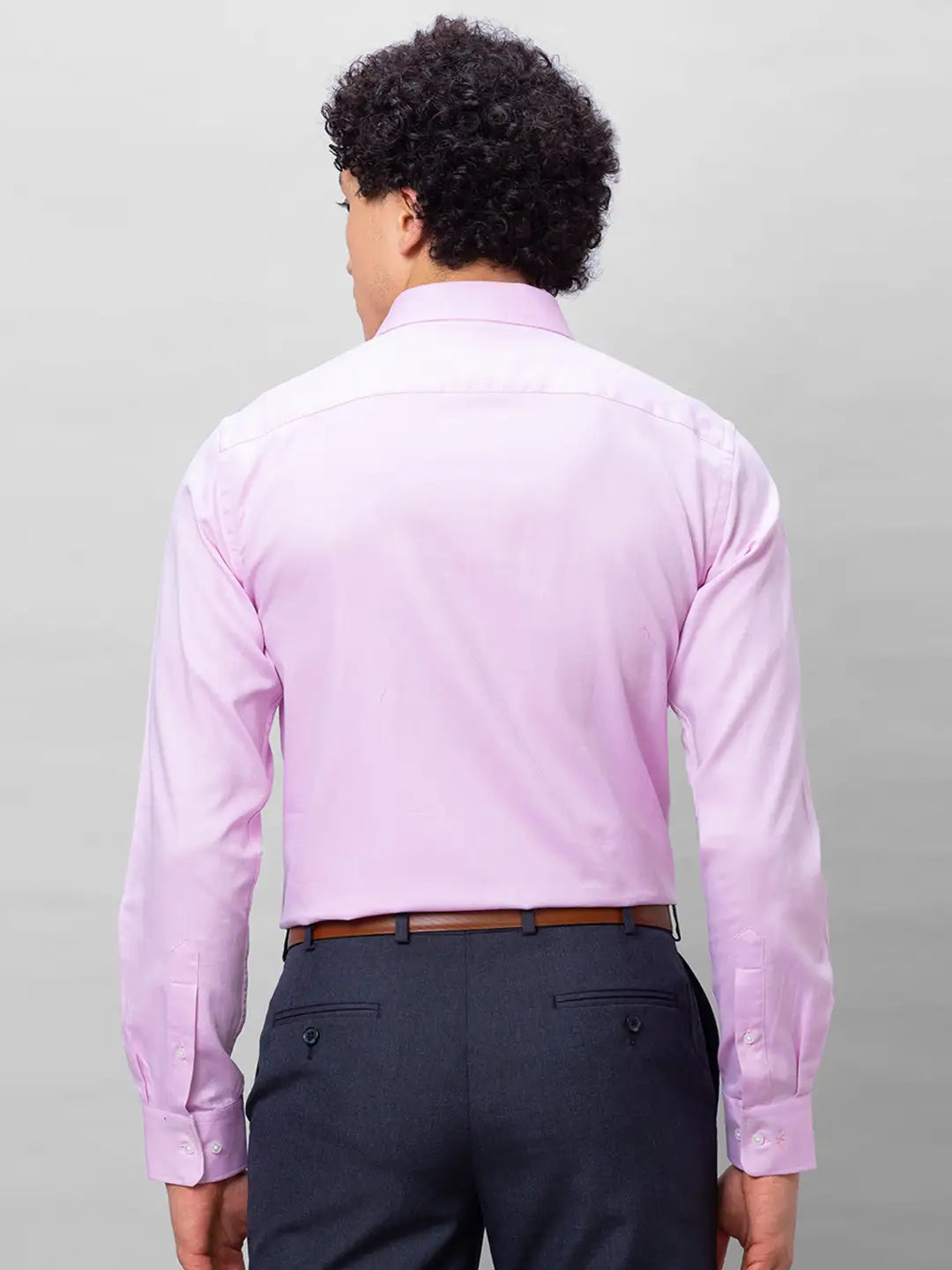 Park Avenue Men Grey Solid Slim Fit Cotton Blend Shirts