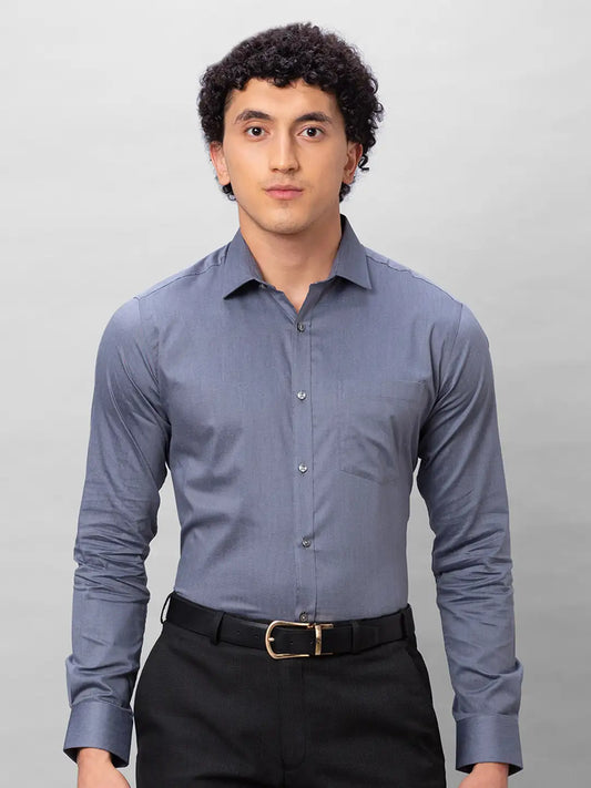 Park Avenue Men Maroon Solid Slim Fit Cotton Blend Shirts