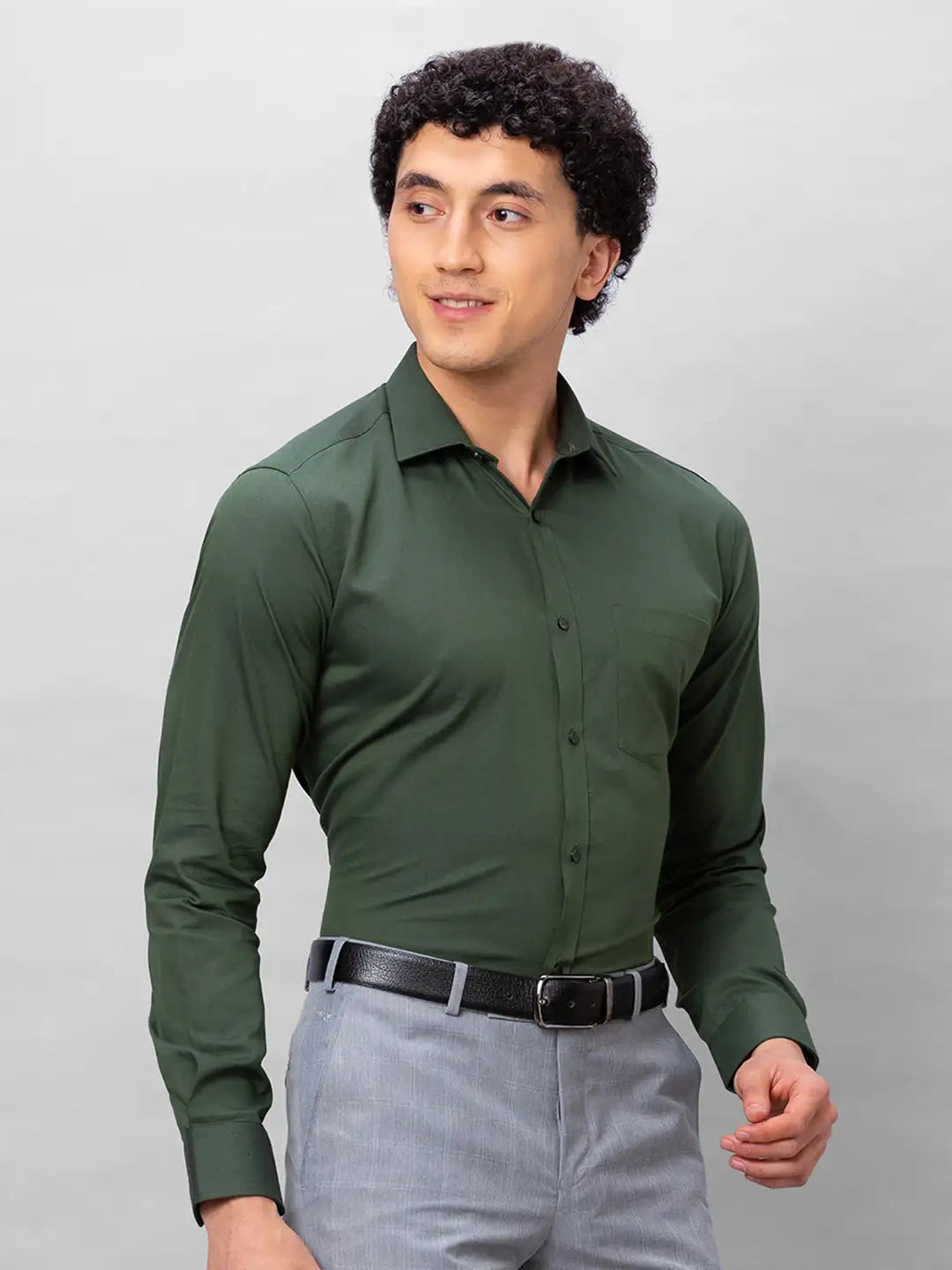 Park Avenue Men Red Solid Slim Fit Cotton Shirts
