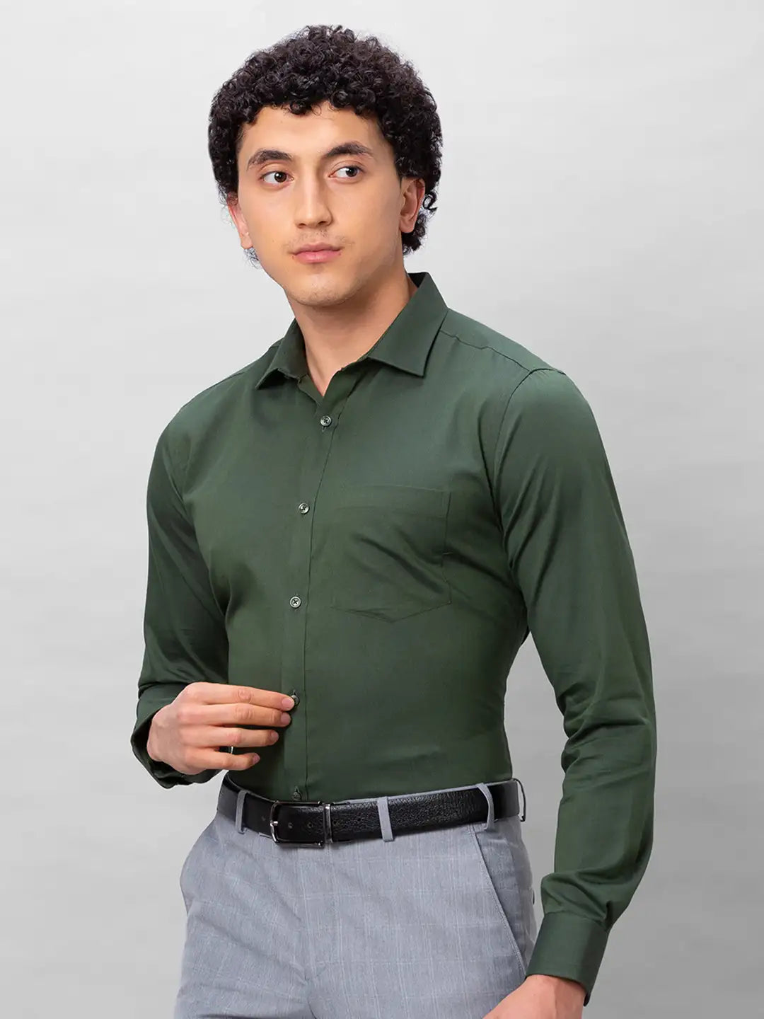 Park Avenue Men Red Solid Slim Fit Cotton Shirts