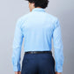 Park Avenue Men Blue Solid Slim Fit Cotton Cutaway Collar Shirt