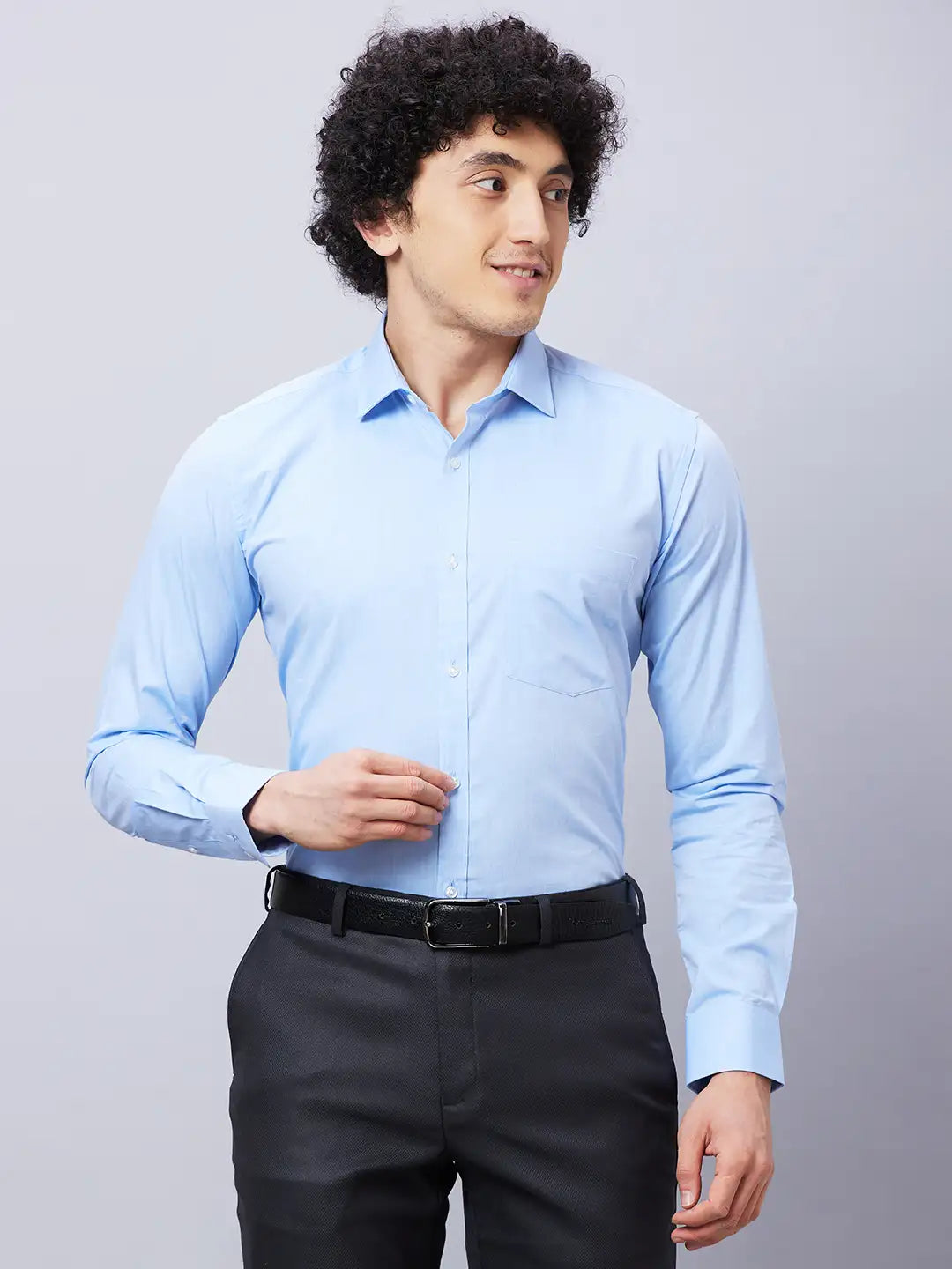 Park Avenue Men Yellow Checks Slim Fit Cotton Cutaway Collar Shirt