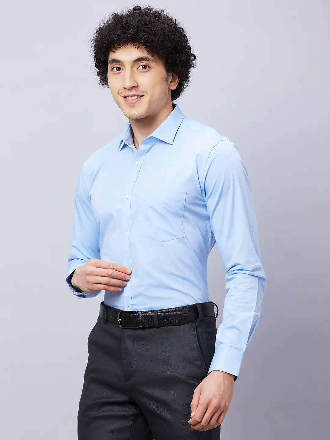 Park Avenue Men Yellow Checks Slim Fit Cotton Cutaway Collar Shirt