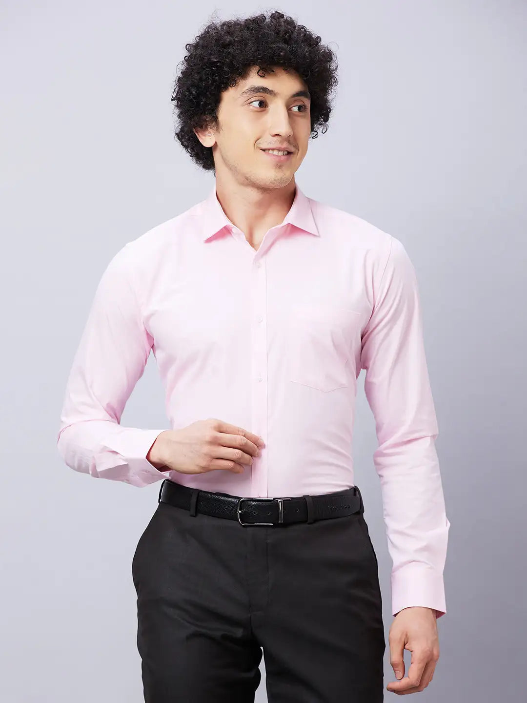 Park Avenue Men Violet Solid Slim Fit Cotton Shirts