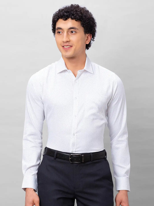 Park Avenue Men Violet Structure Slim Fit Cotton Shirts