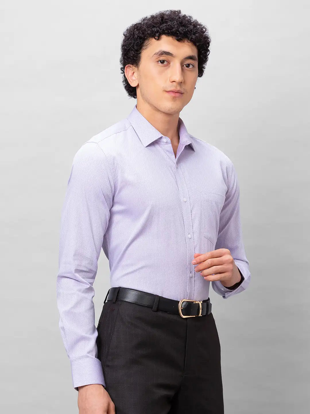 Park Avenue Men Red Structure Slim Fit Cotton Shirts