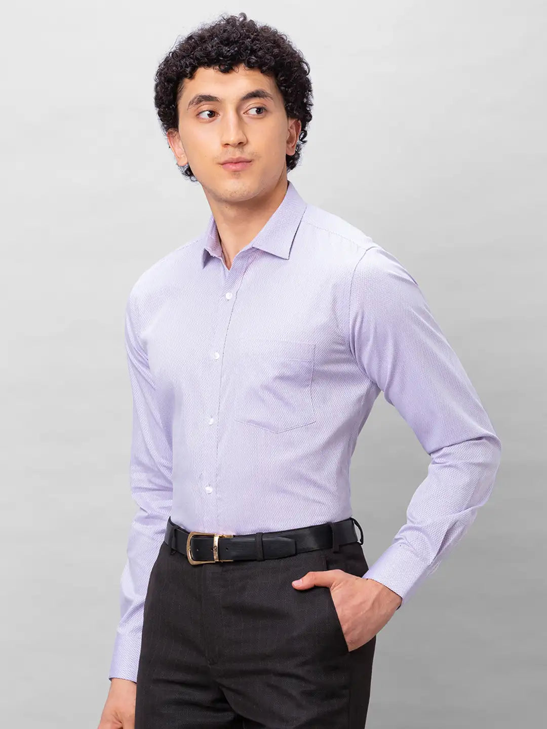 Park Avenue Men Red Structure Slim Fit Cotton Shirts