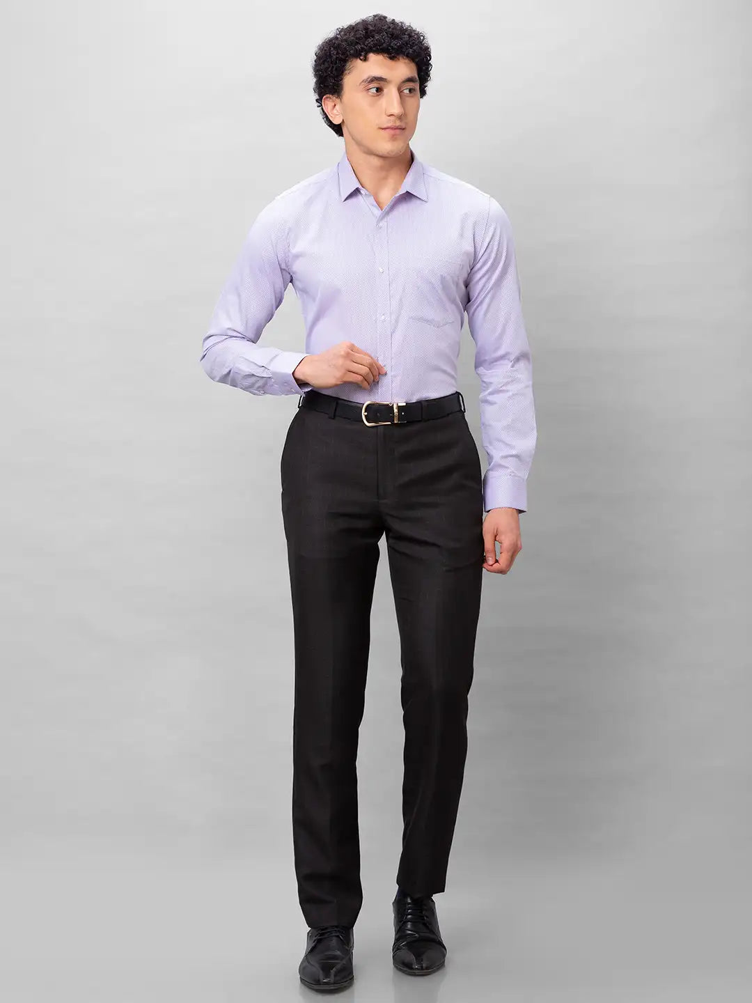 Park Avenue Men Red Structure Slim Fit Cotton Shirts