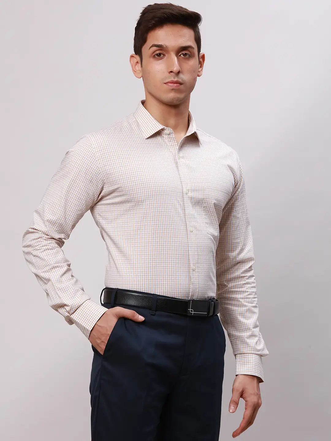 Park Avenue Men Blue Slim Fit Structure Cotton Shirts