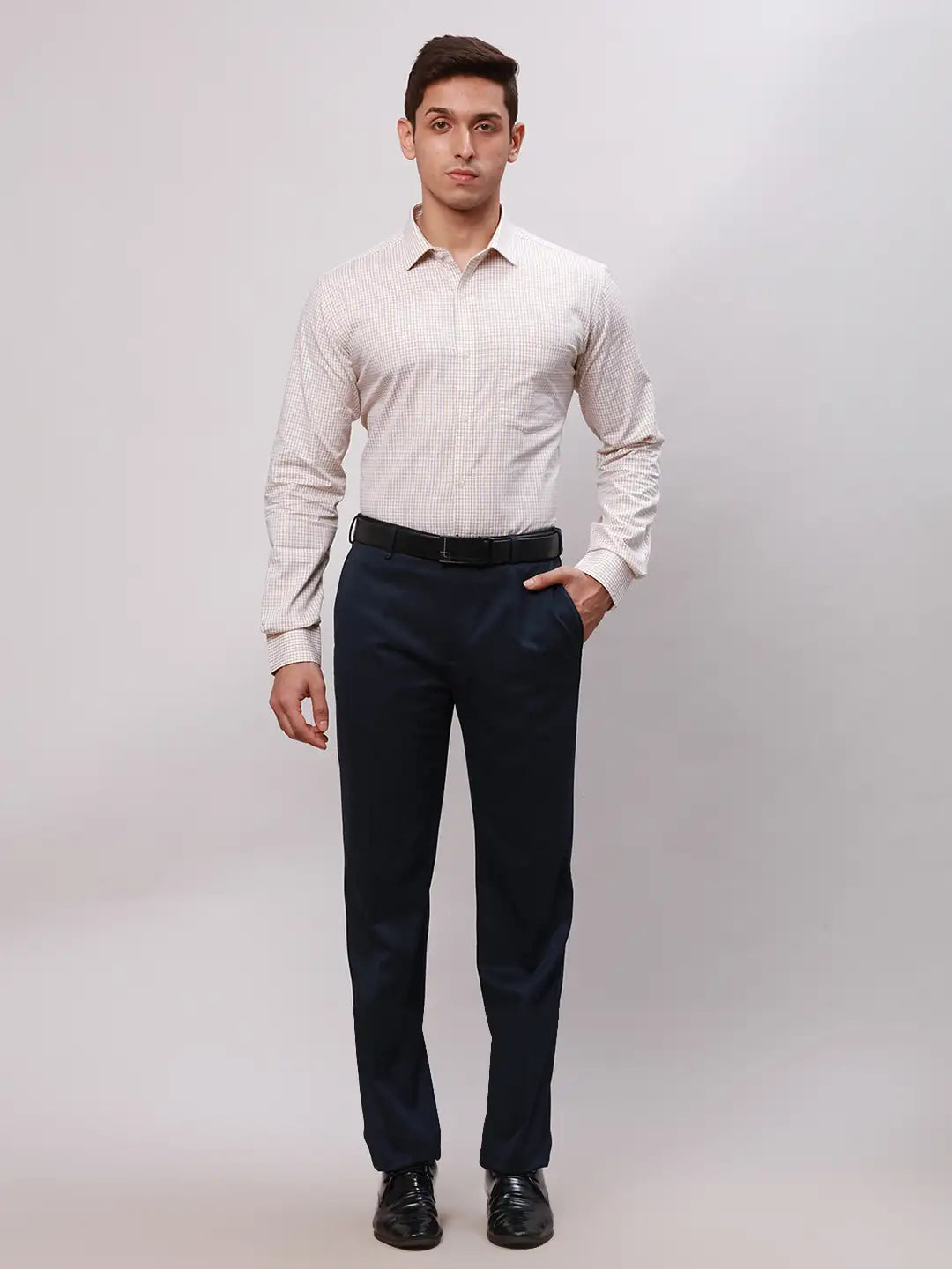 Park Avenue Men Blue Slim Fit Structure Cotton Shirts