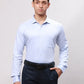 Park Avenue Men Blue Slim Fit Self Design Cotton Full Sleeve Cut Away Shirt